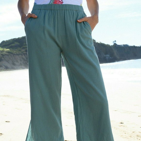 Fresh Produce 1X Lagoon Green Avila Capris Pants - Picture 4 of 12